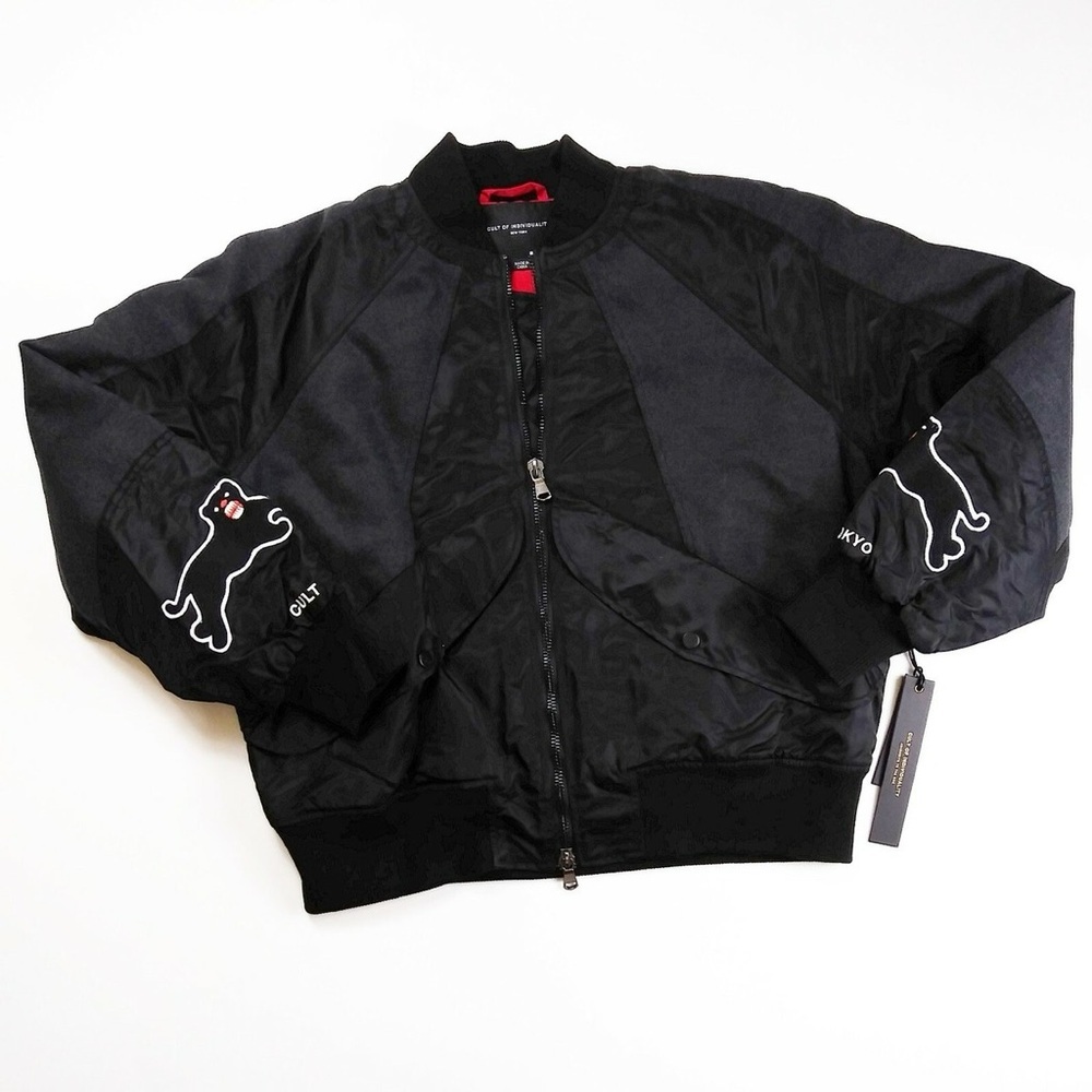 Cult of Individuality Black Jacket with Red Lining mens varsity black Tokyo